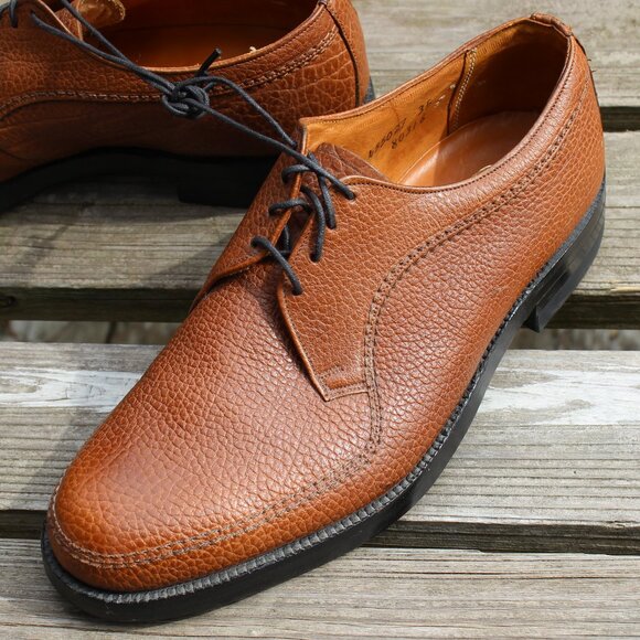 NOS Vintage the McHale Shoe Pebbled Brown Leather Derby, 7 EEE, Made in Canada - Picture 5 of 14